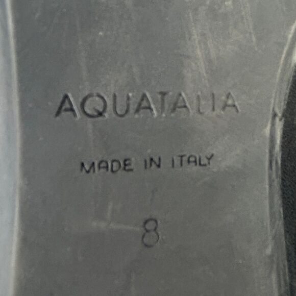 Aquatalia Black Full Leather Ballet Flats Made in Italy Classic Shoes Women's 8 - Picture 8 of 9